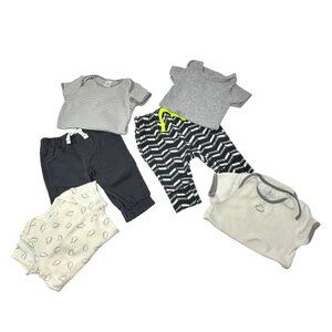 Baby Boy's - 2 Pair Pants‎ and 4 Body Suits - Size 0-3 Months